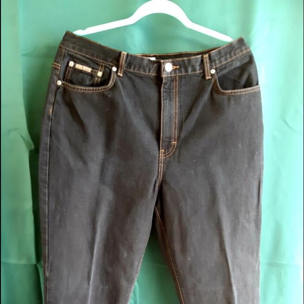 Calvin Klein Black Denim Straight Leg Jeans Sz 16